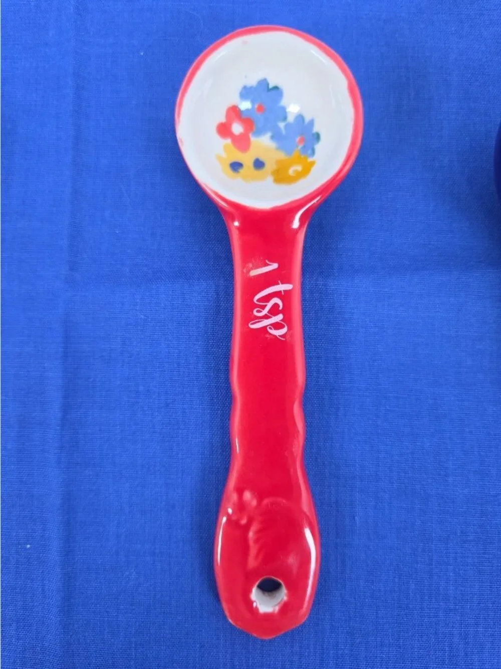 EUC The Pioneer Woman Dazzling Dahlias Ceramic 4 Piece Measuring Spoons Set HTF